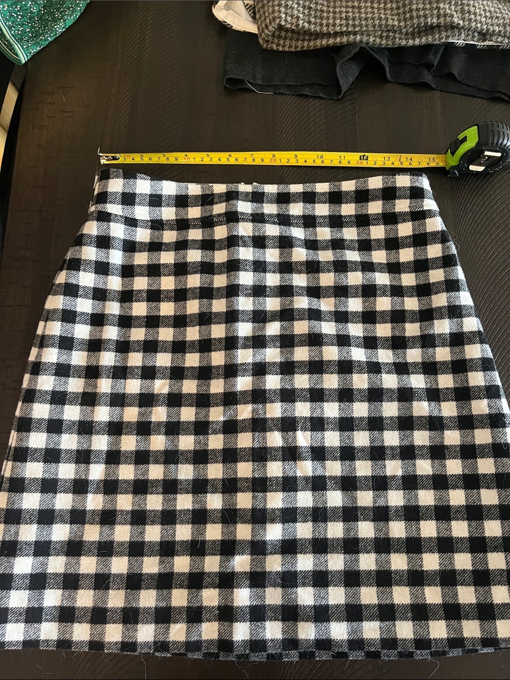 J. Crew Black and White Gingham Pencil Skirt